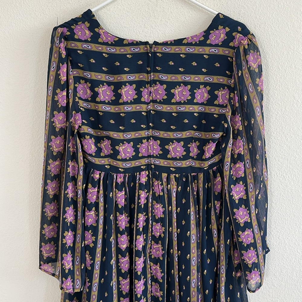Modcloth Navy and Purple Floral Mini Dress - Picture 7 of 9